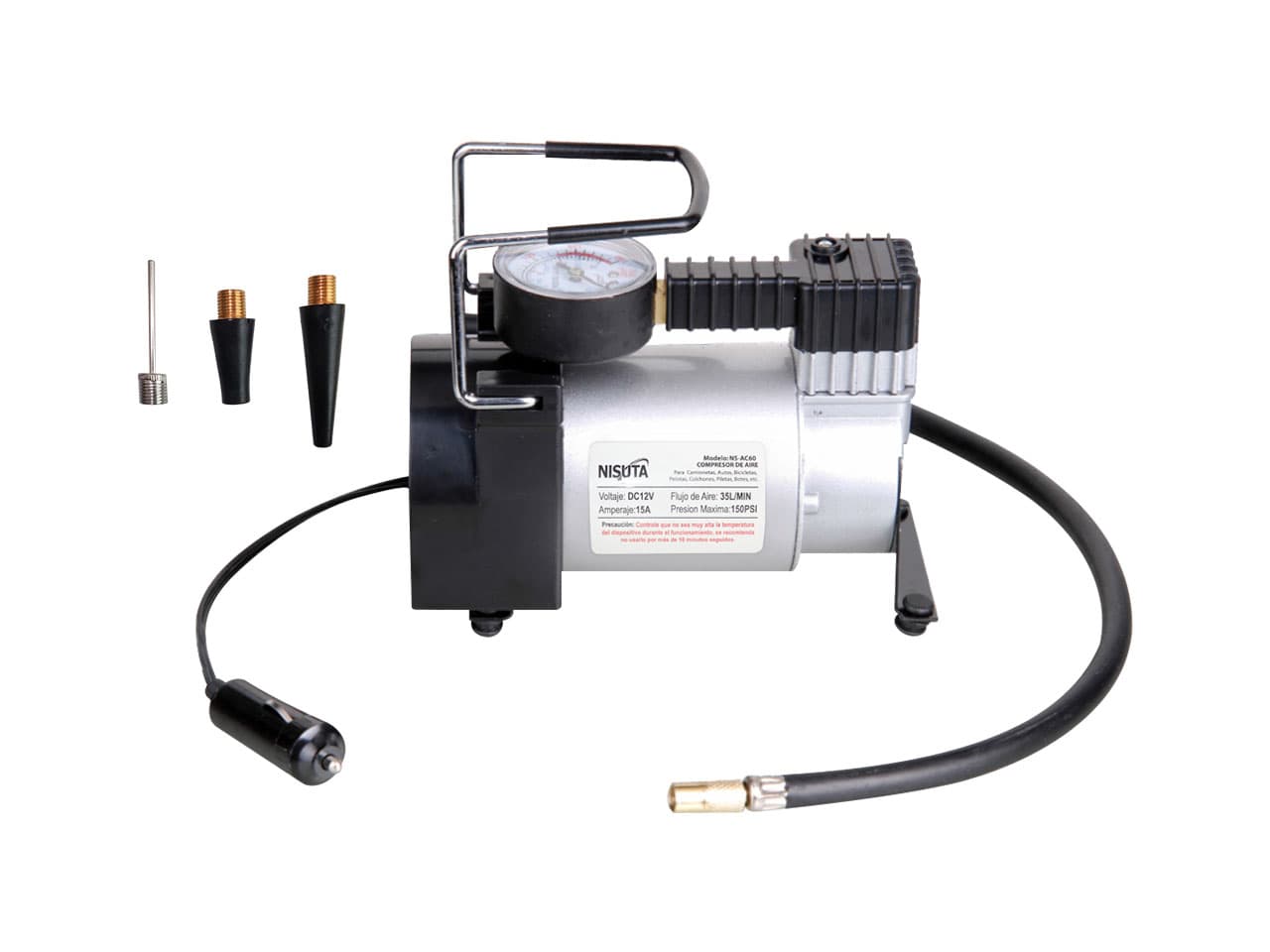 Compresor de aire 12V metálico para auto 35L/Min