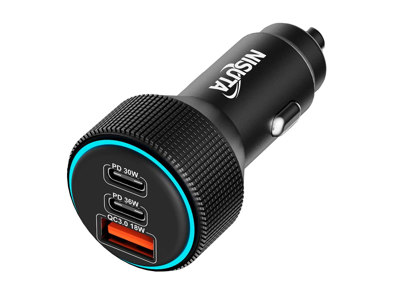 Convertidor de voltaje USB triple auto 12/24V 66W