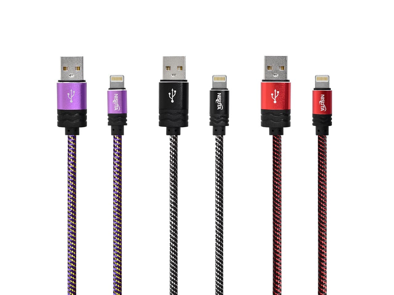 Cable USB Iphone de 1,8m de 2.4A con malla de tela · Nisuta · General