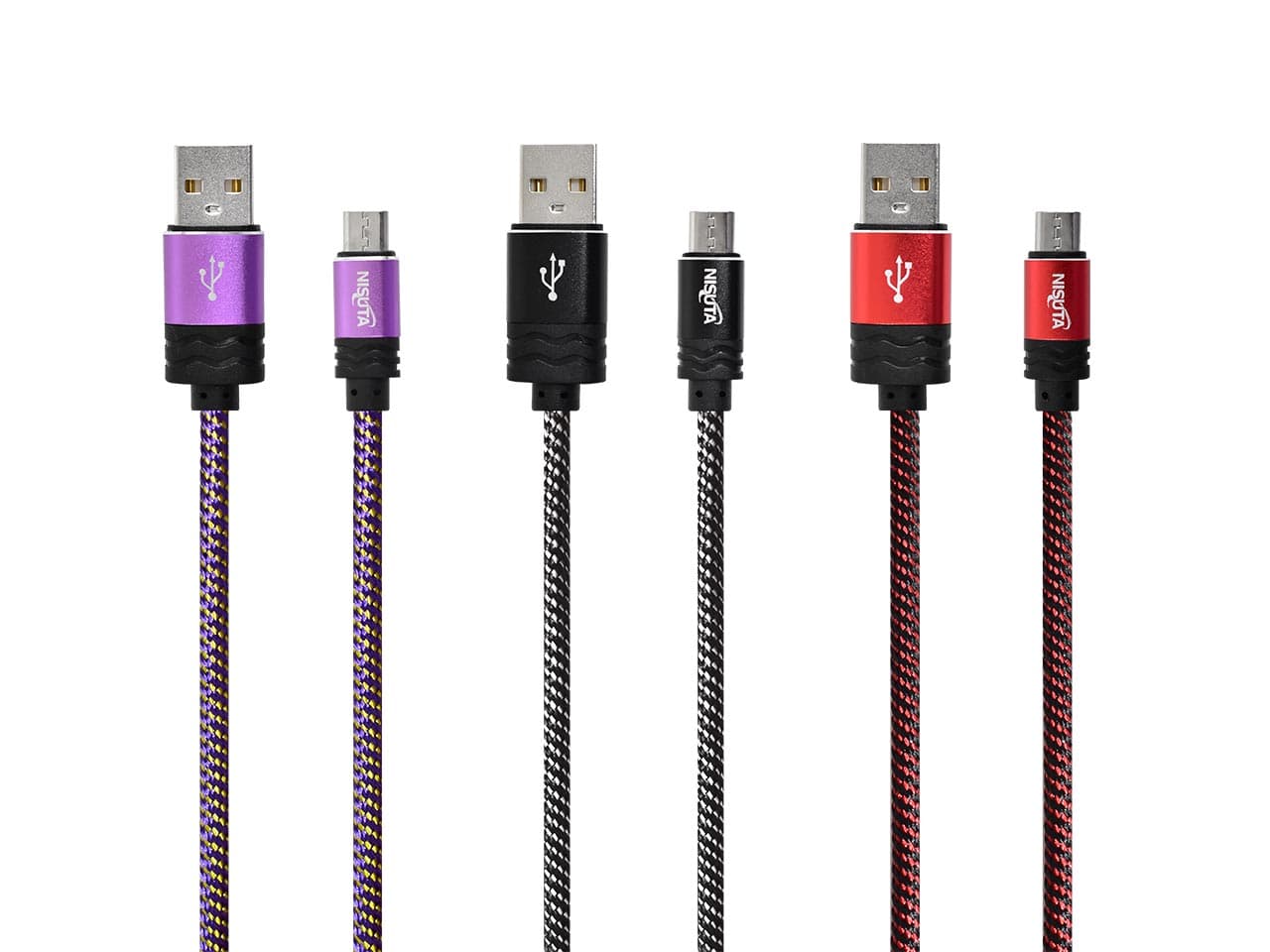 Cable micro USB de 1,8m de 2.4A con malla de tela · Nisuta · General