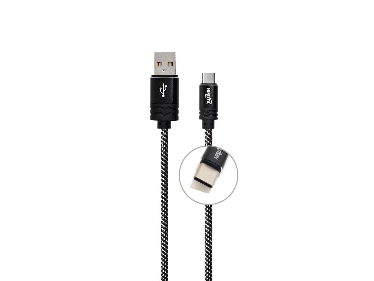 Cable USB C de 1m de 2.4A con malla de tela · Nisuta · Cables