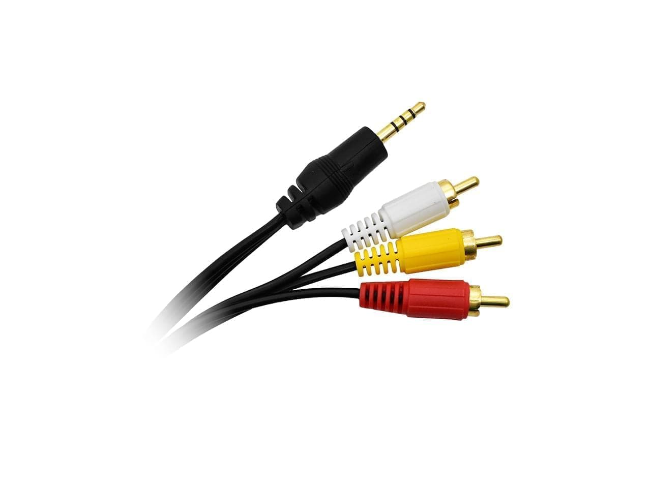 Cable de audio y video de stereo 3.5mm a 3 RCA 1.4m