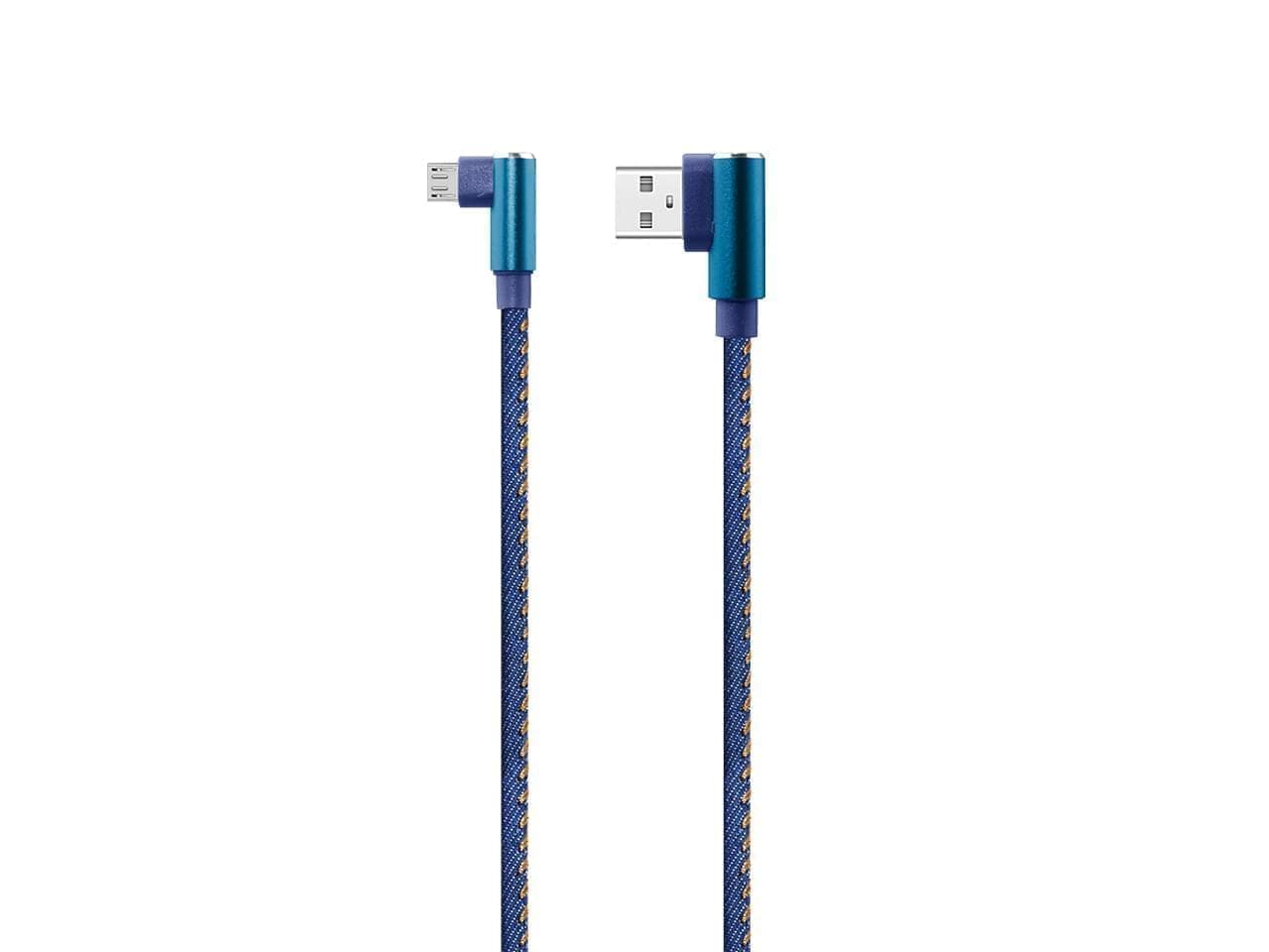 Cable USB a Micro USB de 1m 2.4A conect 90° malla de tela · Nisuta · General