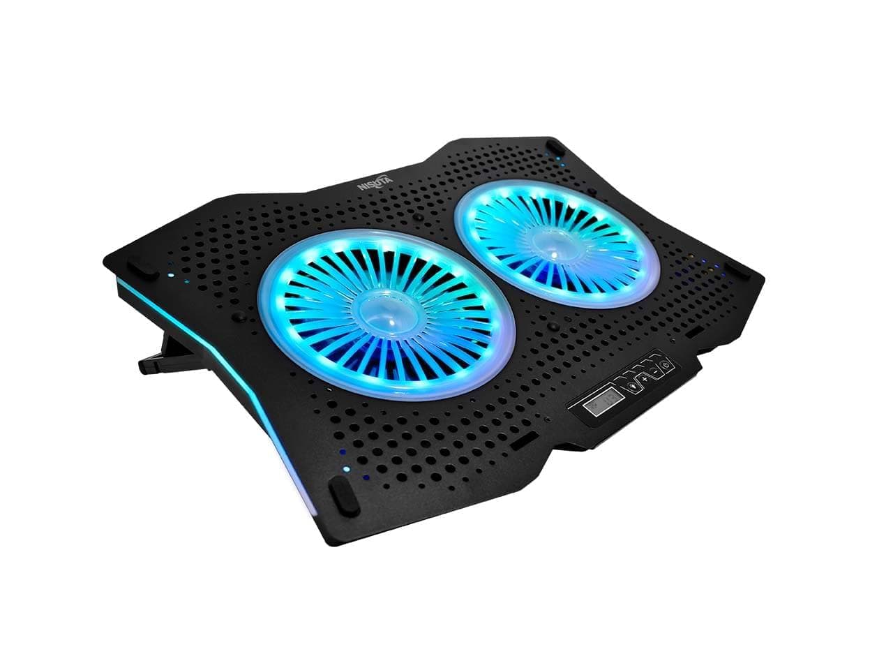 Base para notebook reclinable, leds RGB, y regulacion de fans