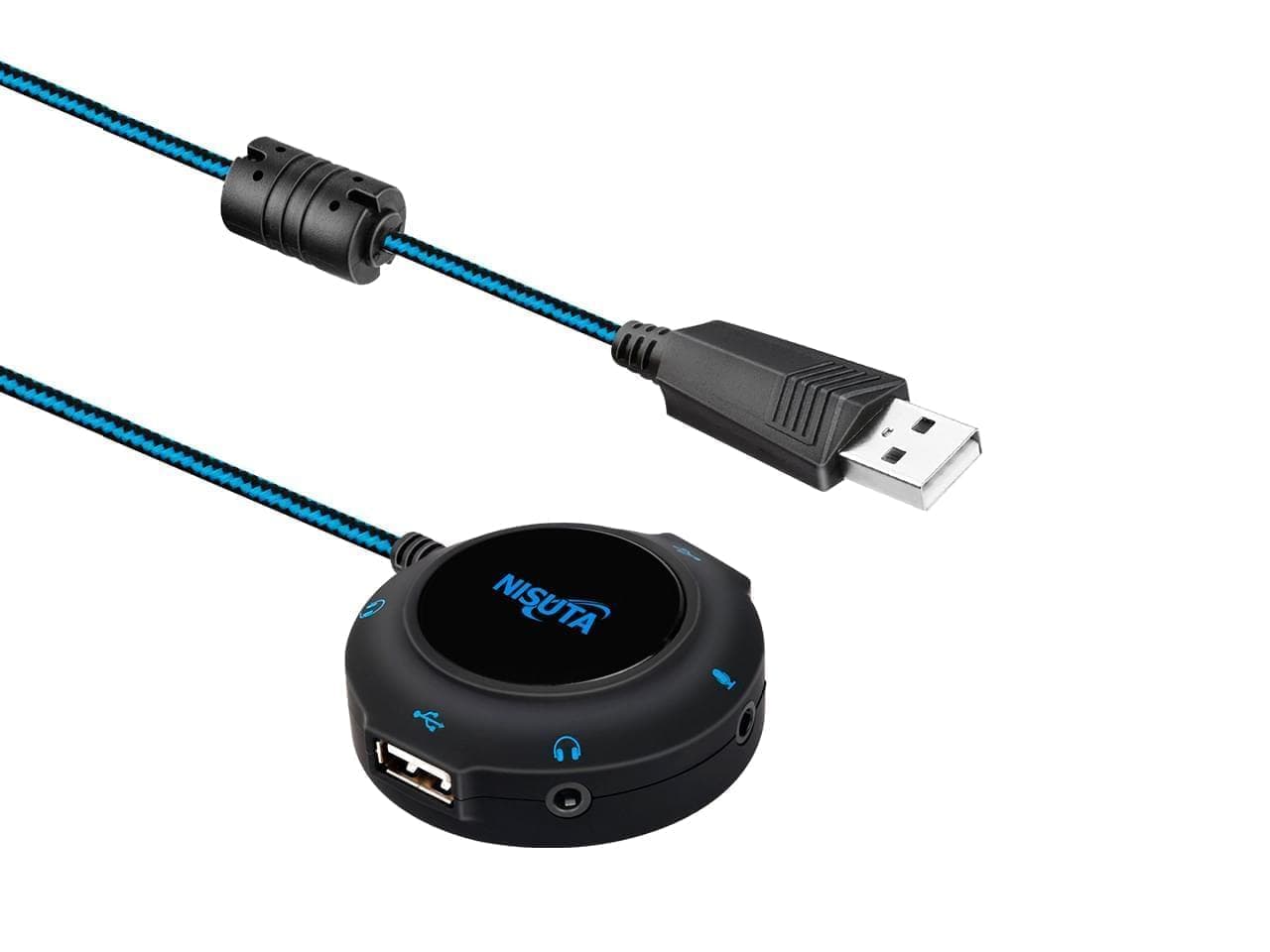 Conversor USB a audio 7.1 virtual con hub usb de 2 puertos · Nisuta · Hubs/Docks