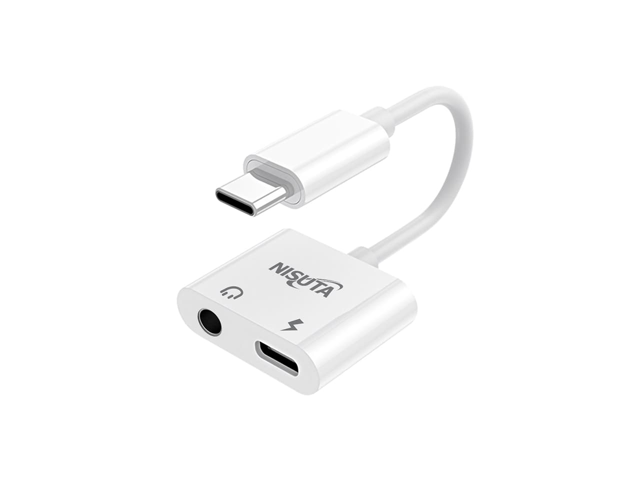 Conector USB C a audio 3.5mm auricular y mic. y USB C hembra