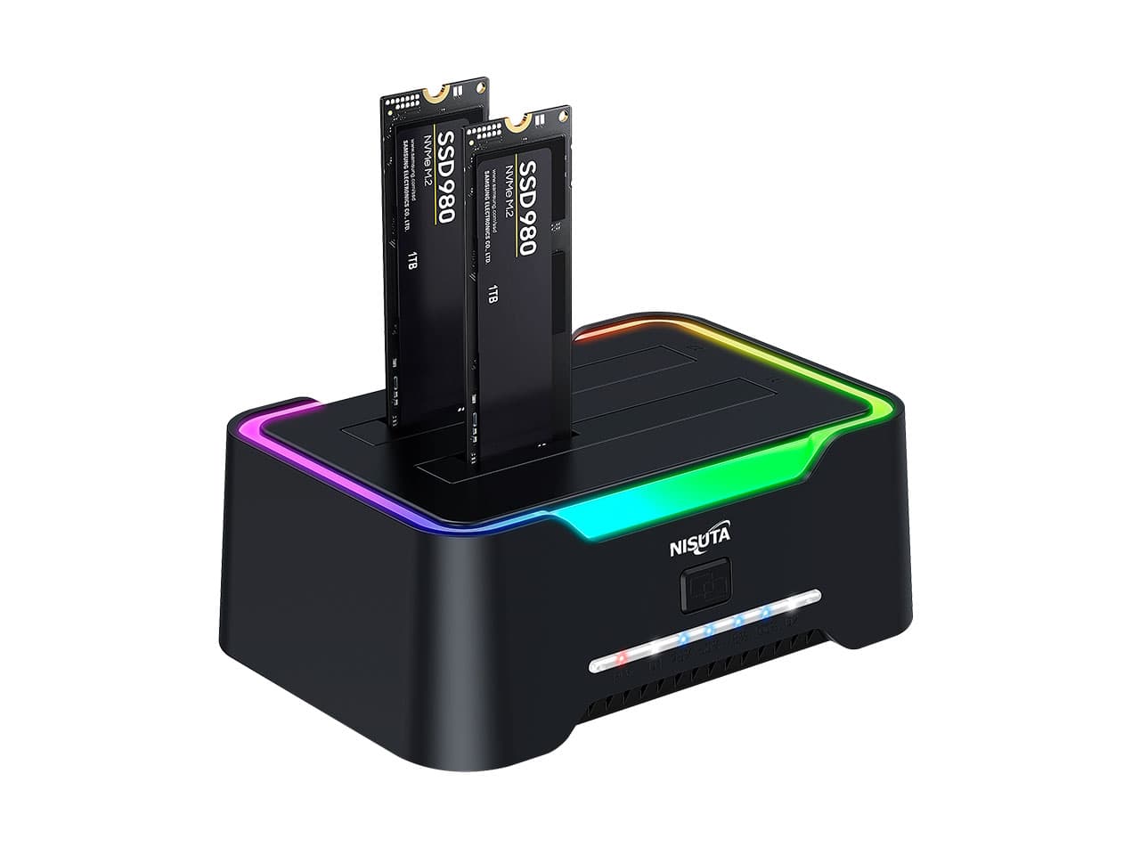 Docking de discos dual M.2 NVMe SSD USB 3.2 con función clonador