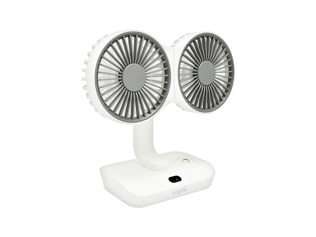 Ventilador doble portátil con oscilación y bateria recargable de 2400MAH · Nisuta · Ventilación