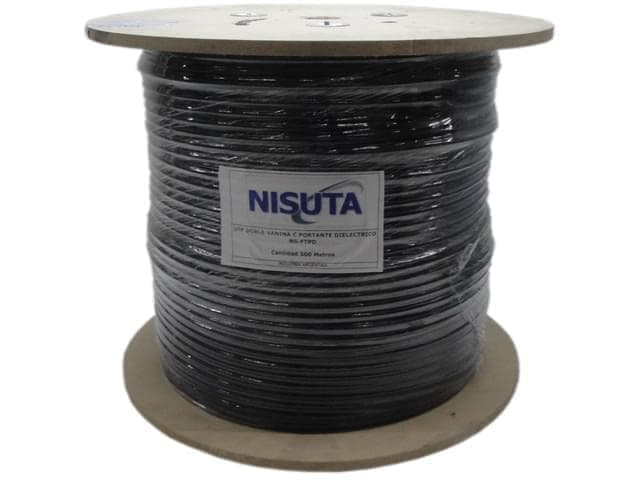 Cable UTP exterior doble vaina Cat5e x metro con portante dielectrico 100% cobre