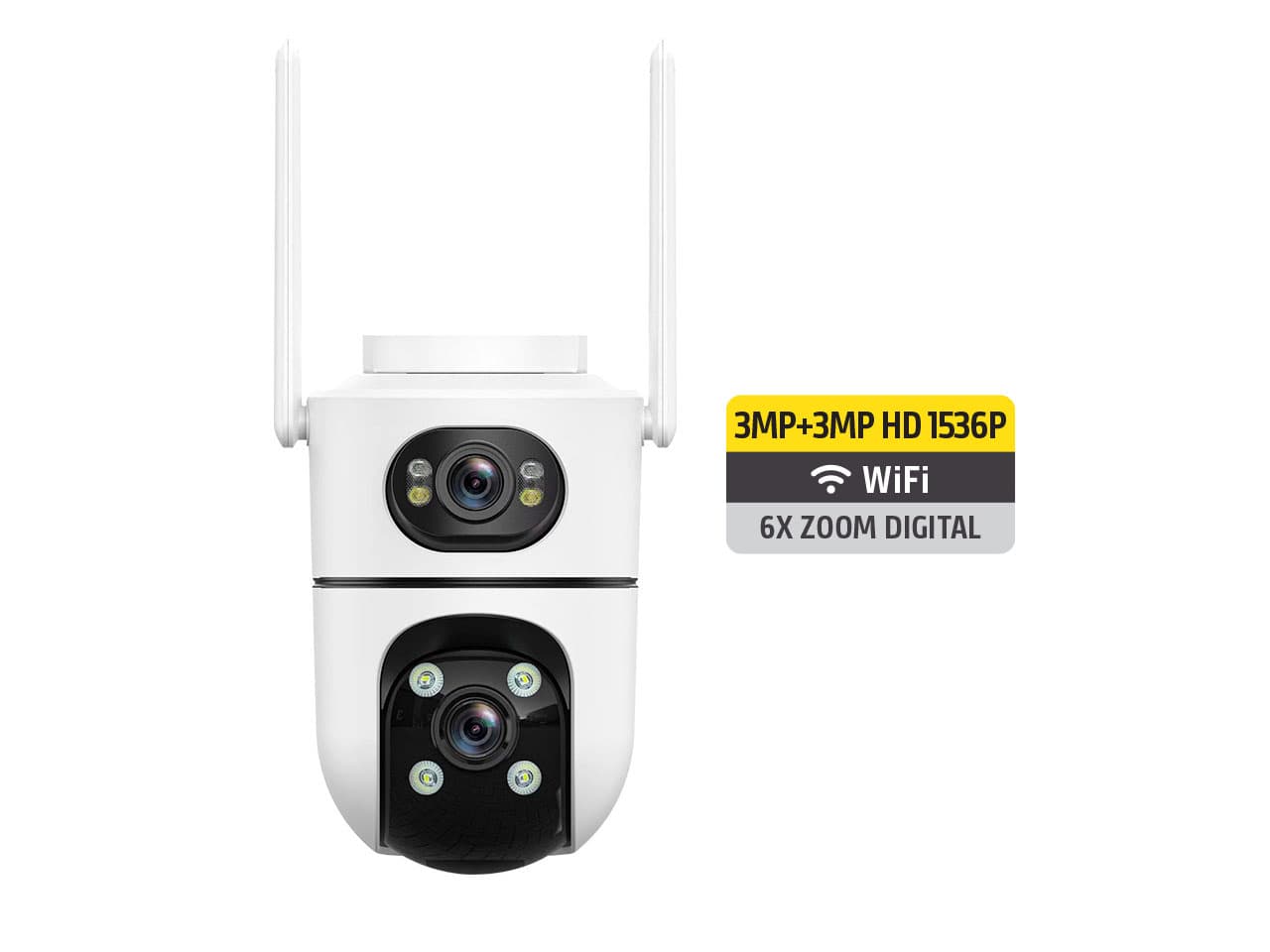 Camara IP wifi móvil exterior doble lente 3MP+3MP · Nisuta · Exterior