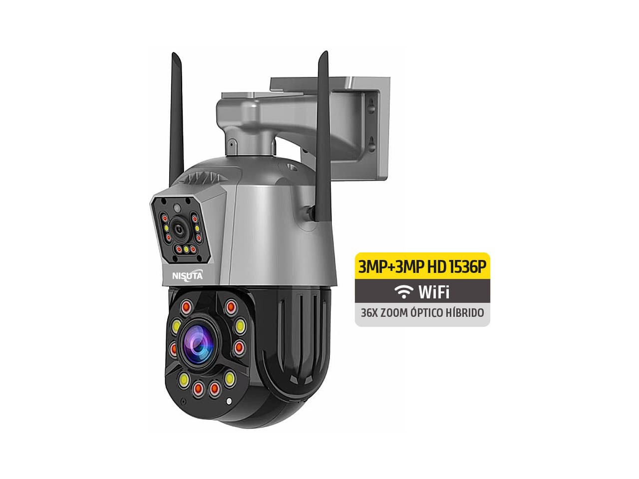 Camara IP wifi móvil exterior lente doble 3MP+3MP zoom 36X · Nisuta · Exterior