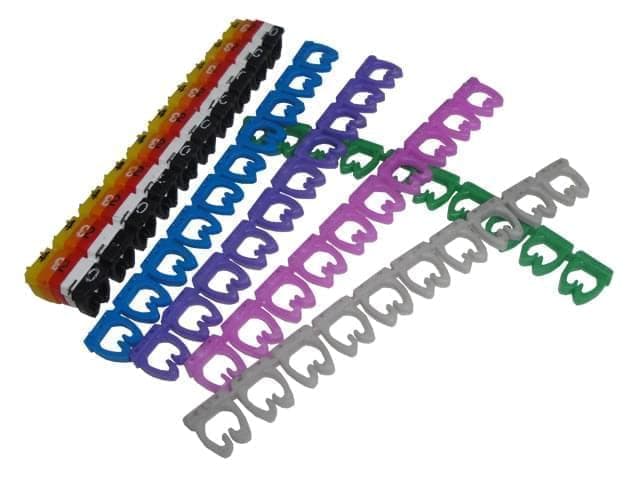 Identificador de cables por numero y color, 100 unidades