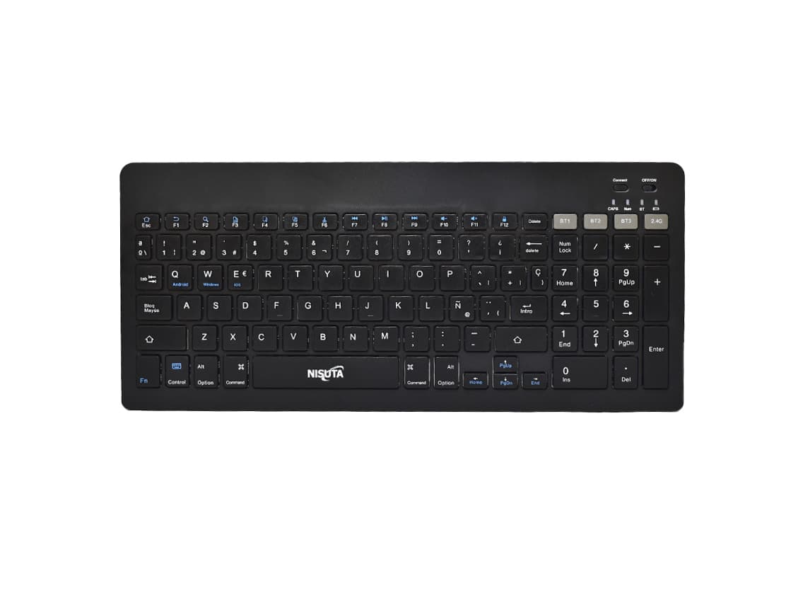 Teclado multimedia bluetooth blanco con bateria recargable