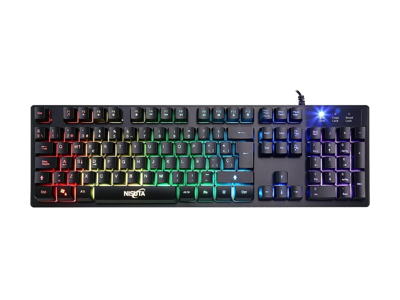 Teclado gaming USB RGB con 17 modos de iluminacion