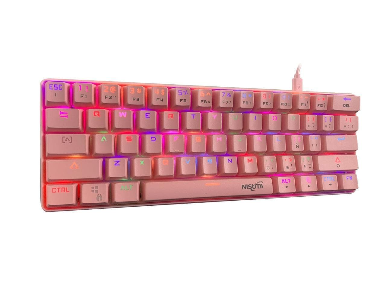 Teclado mecánico gamer RGB de 61 teclas con software · Nisuta · Mecánico