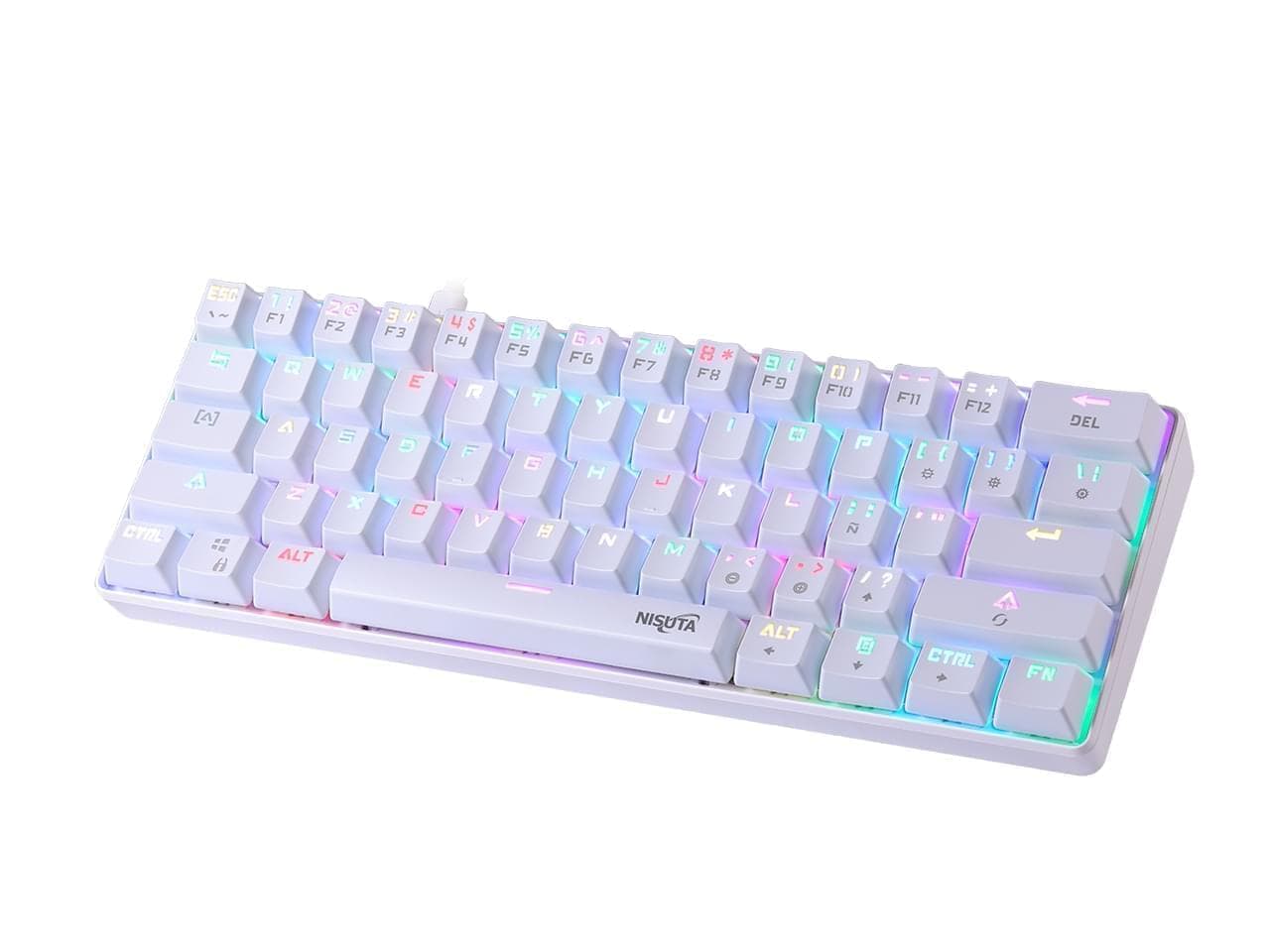 Teclado mecánico gamer RGB de 61 teclas con software · Nisuta · Mecánico