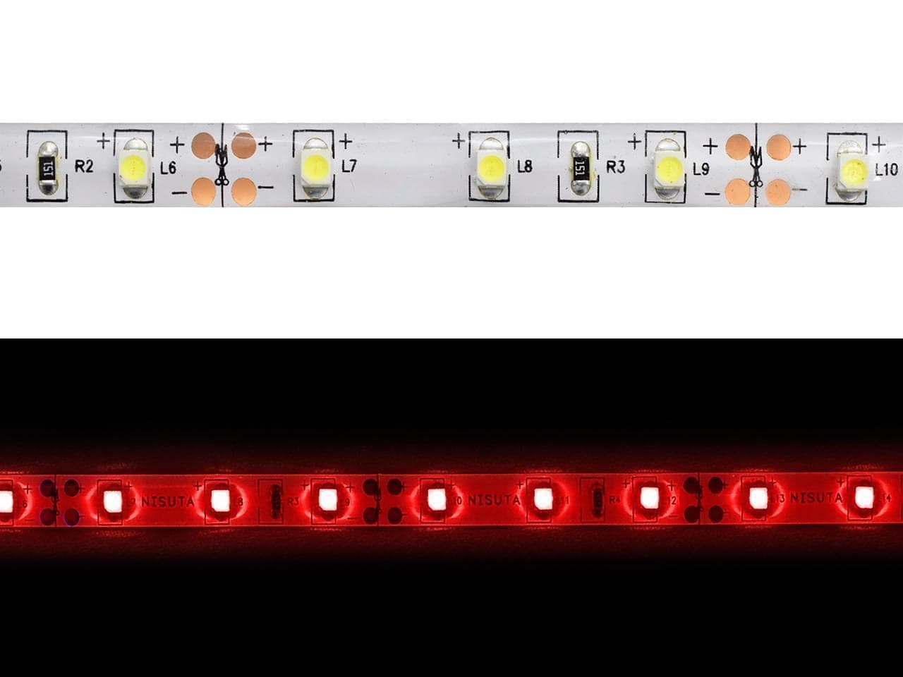 Tira de LEDs externa 3528 60L/M rojo 24v x metro · Nisuta · General