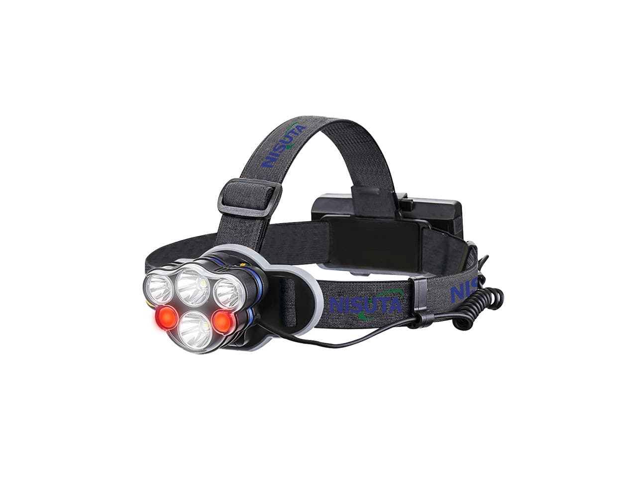 Linterna tipo vincha bateria recargable y luces multifunción · Nisuta