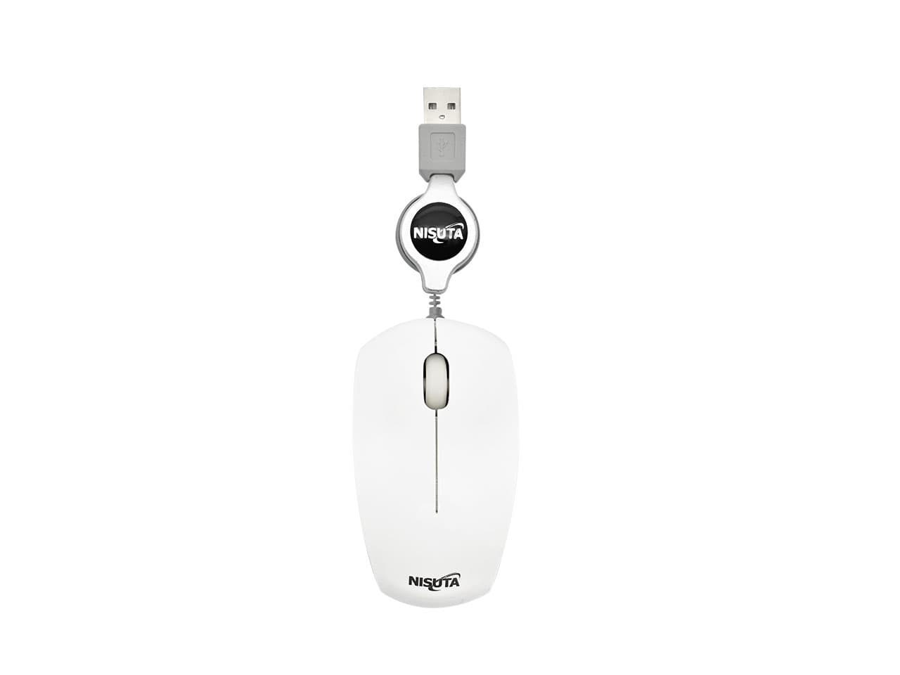 Mouse optico mini retractil blanco USB 1000 DPI · Nisuta · Gamer