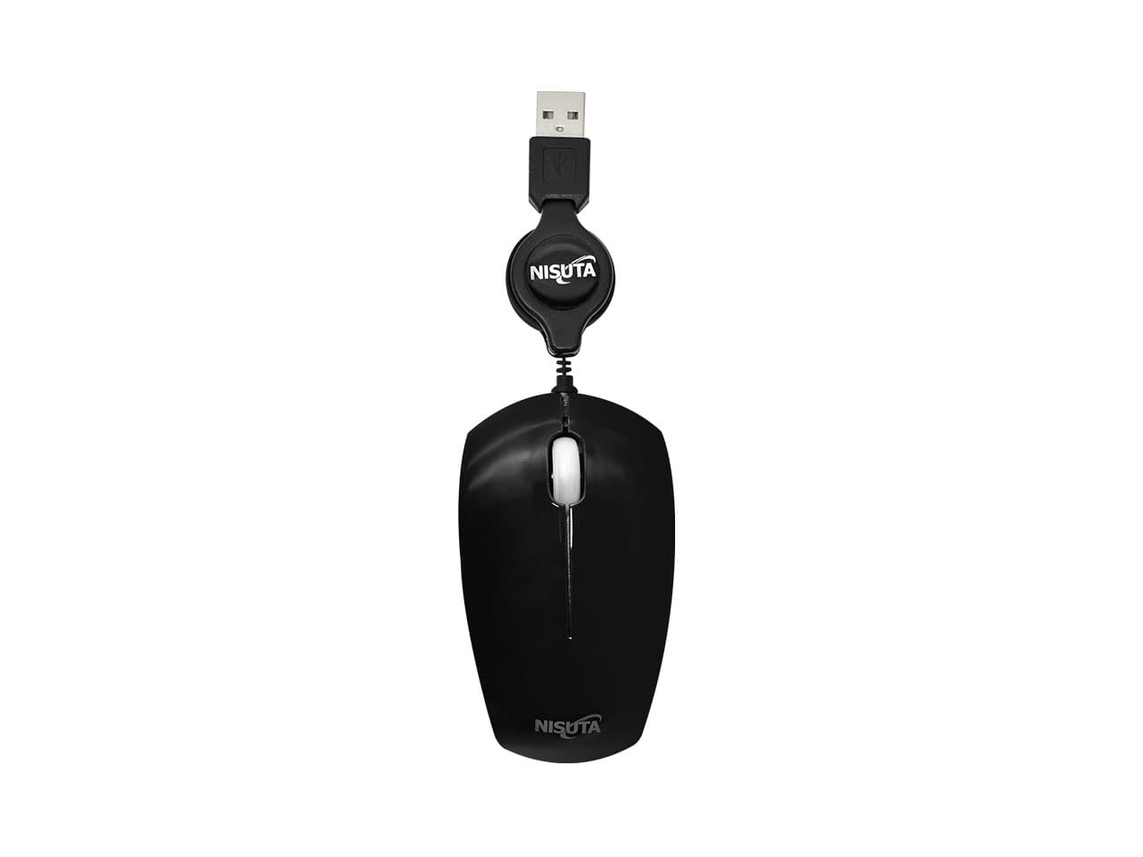 Mouse optico mini retractil negro USB 1000 DPI · Nisuta · Gamer