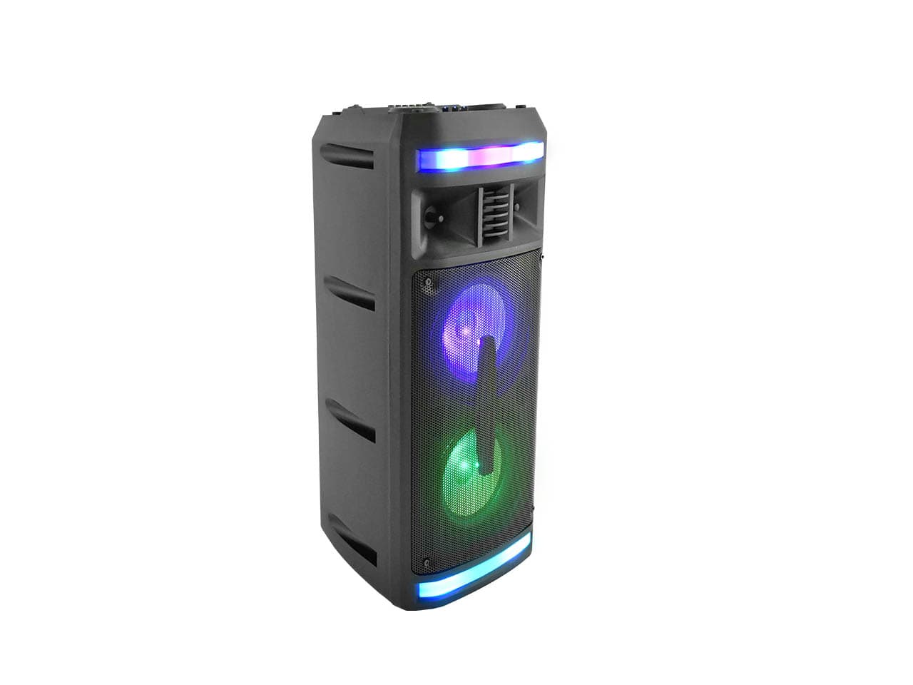 Parlante portatil 2x6" BT/MP3/FM, luces RGB · Nisuta · Bluetooth