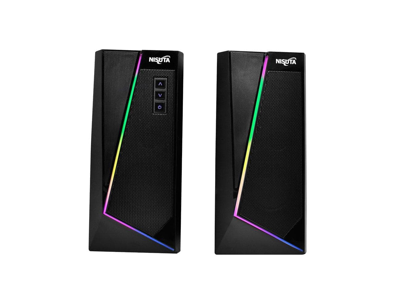 Parlante 2.0 3.5mm+USB y BT para PC con leds RGB