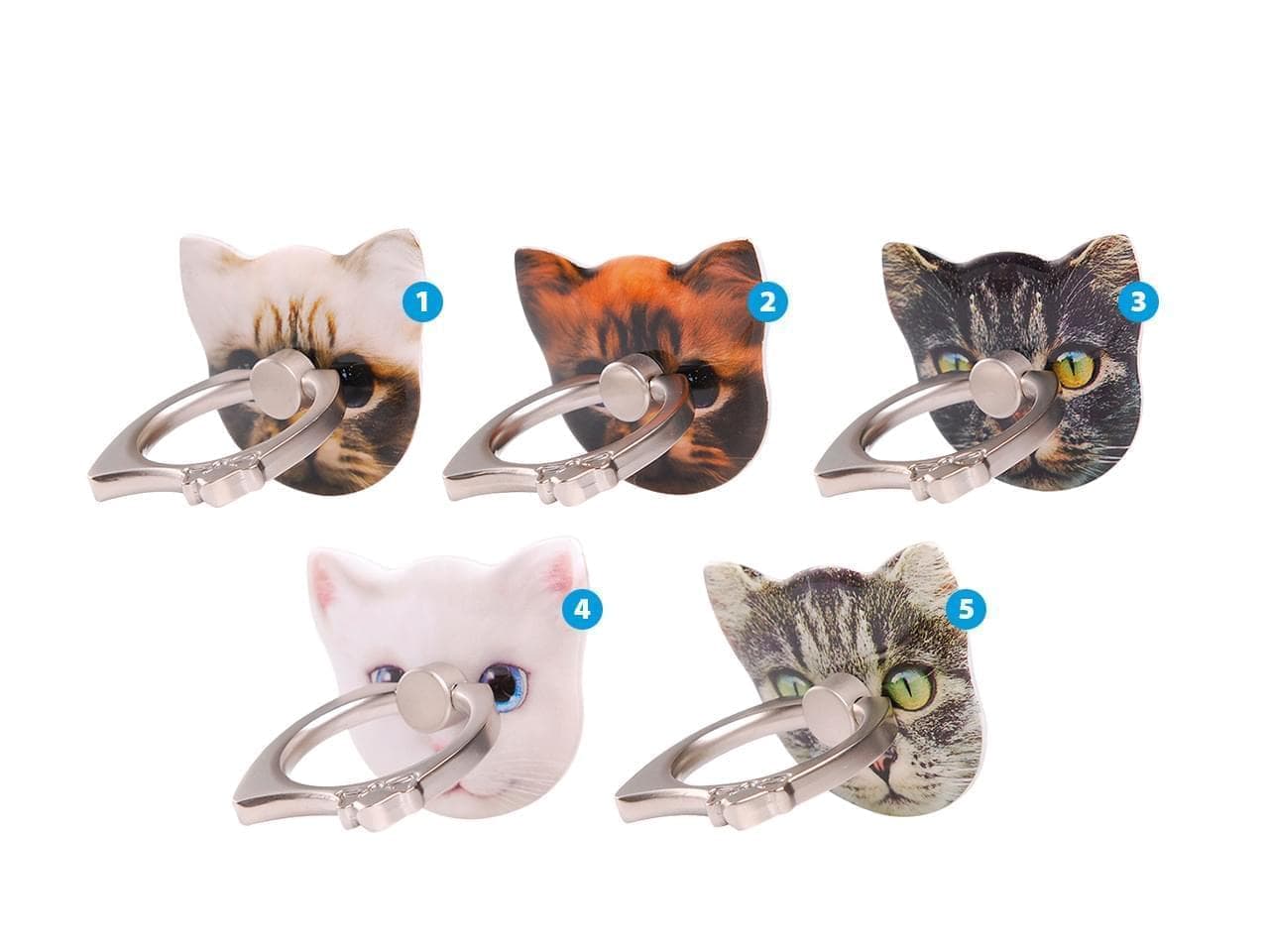 Anillo de metal para celular diseño gato · Nisuta