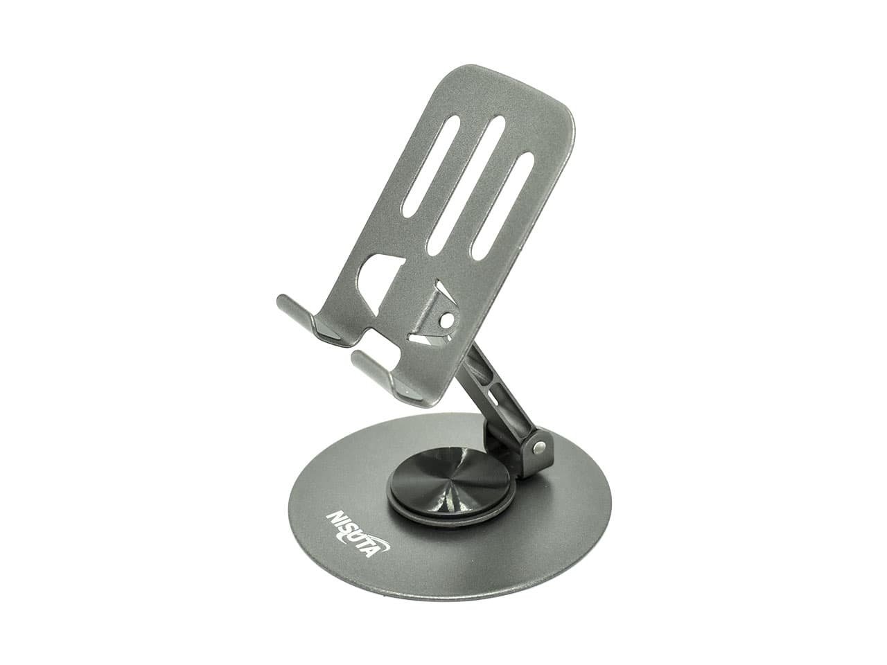 Soporte de acero plegable y rotatorio para celular · Nisuta