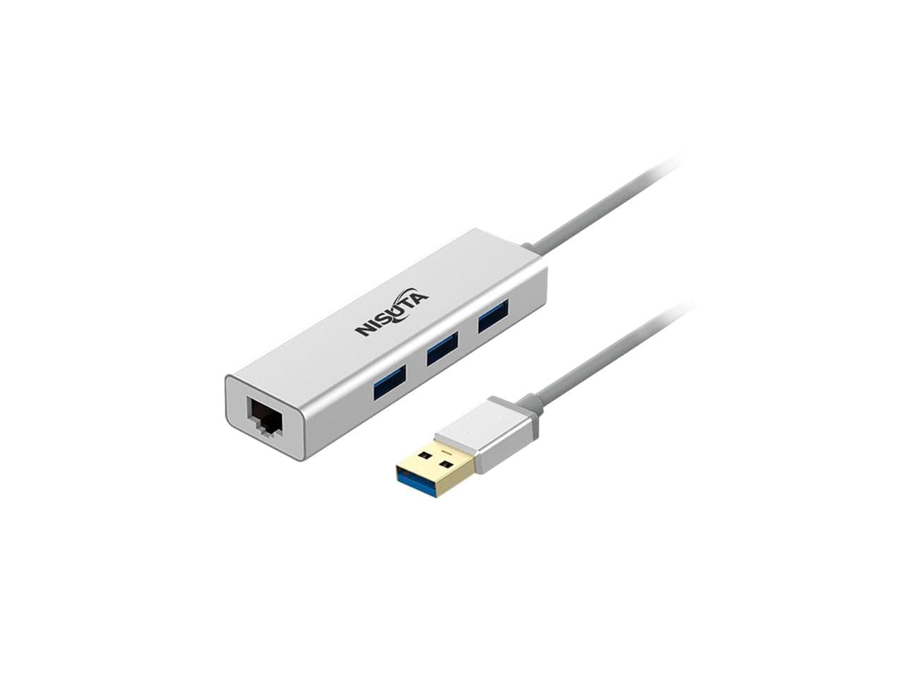 Docking USB AM 3.0 a Hub 3 puertos USB 3.0 y red RJ45 Gigabit