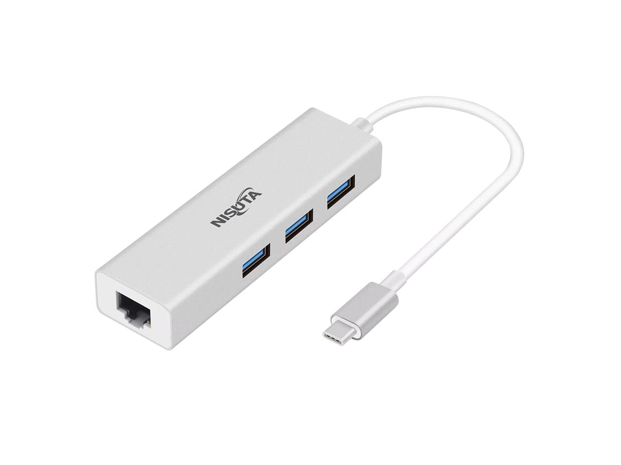Docking USB C 3.1 a Hub 3 puertos USB 3.0 y red RJ45 Gigabit · Nisuta · Cables/Conectores