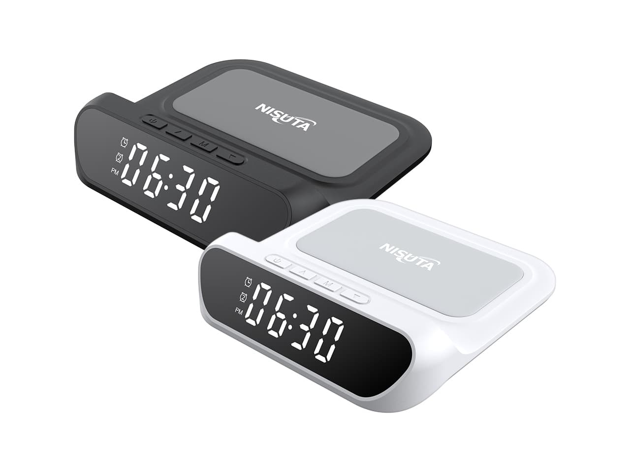 Cargador inalámbrico de 15W con reloj y alarma · Nisuta · Inalámbrico