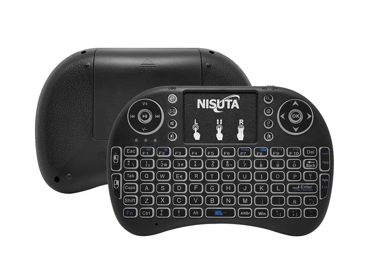 Teclado wireless retroiluminado mini con pad ideal smart TV · Nisuta · Inalámbrico