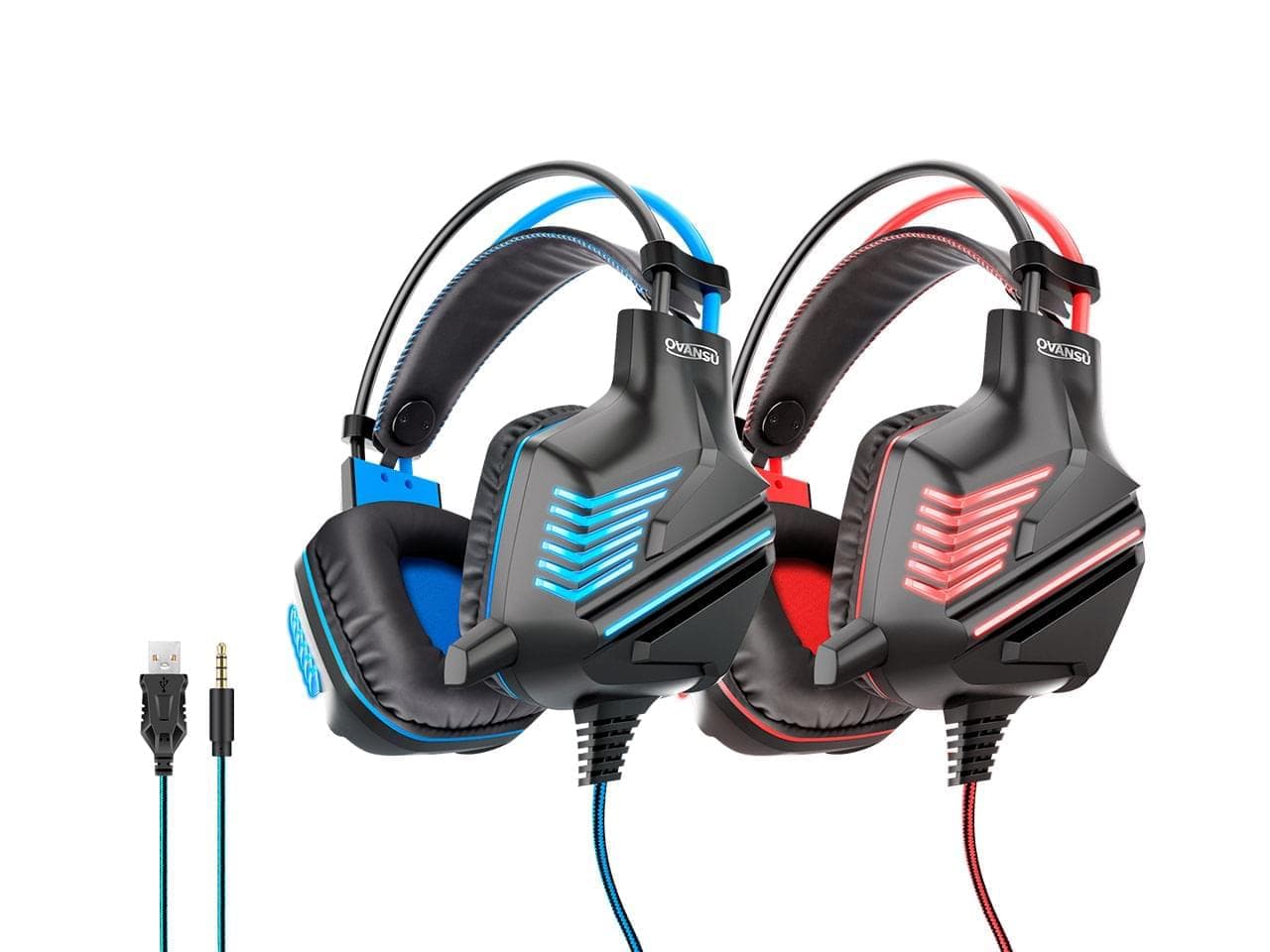 Auricular gaming PS4 tipo vincha con luz y micrófono