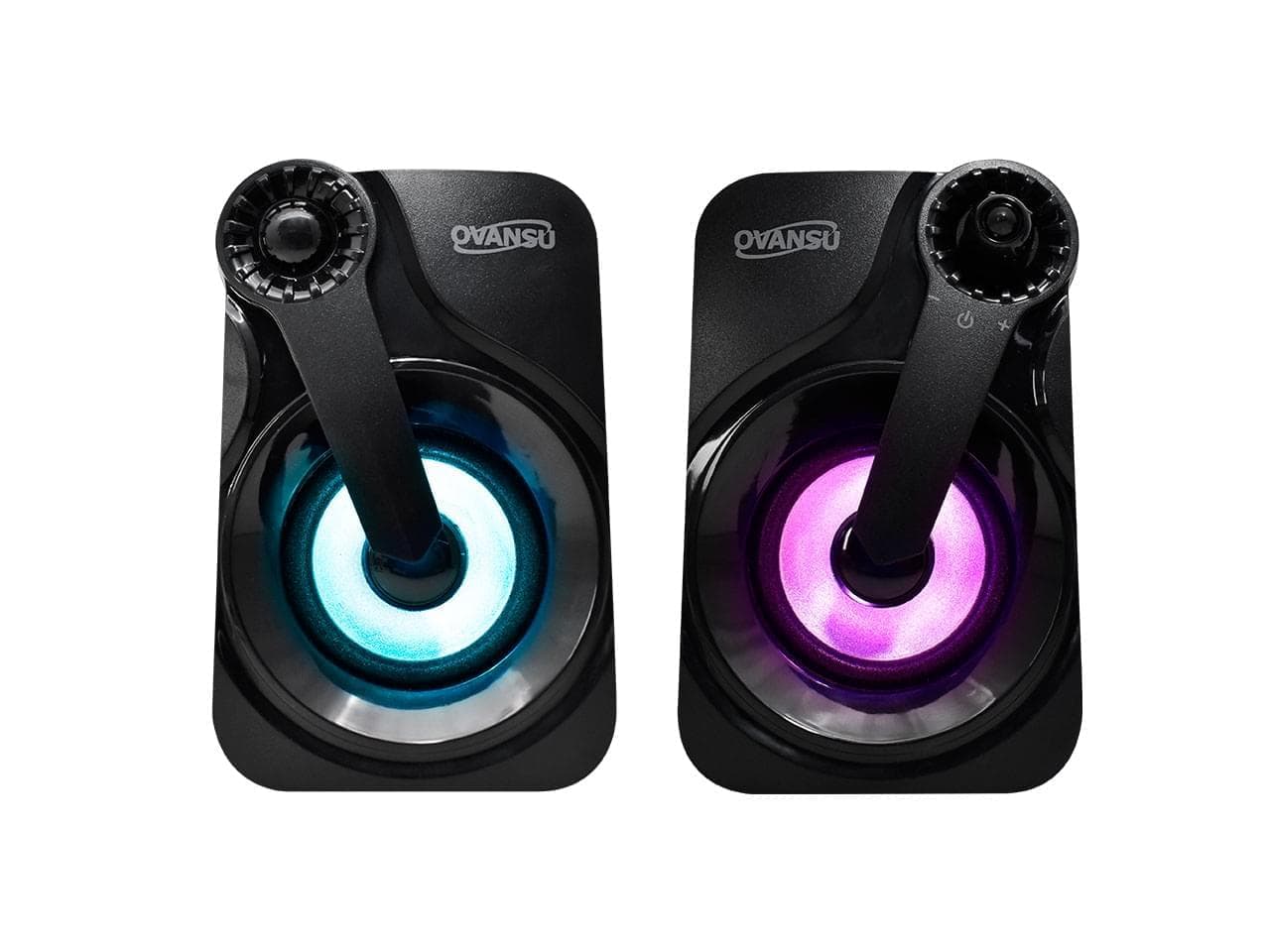 Parlante 3.5mm+USB para PC con leds RGB