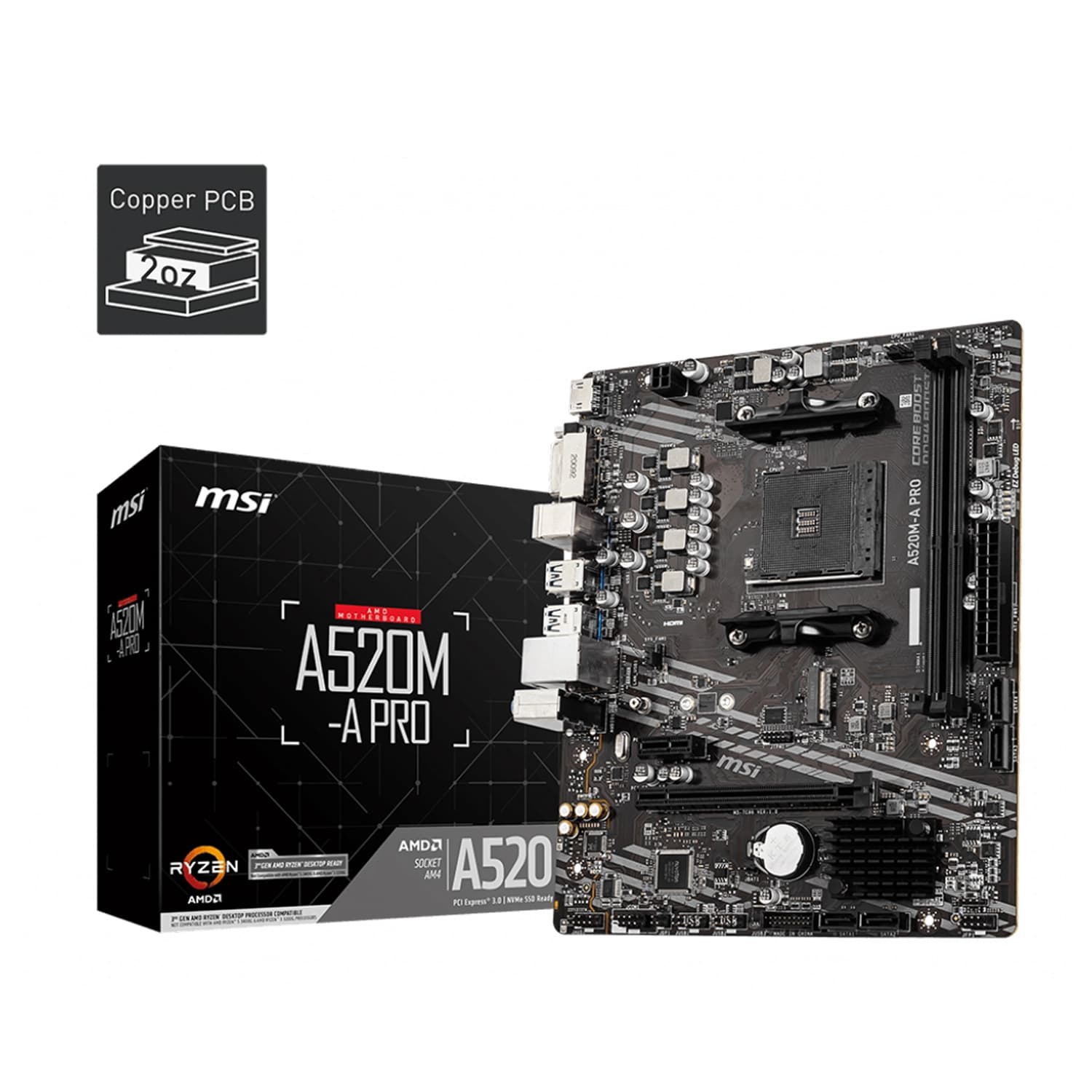 Motherboard MSI A520M-A PRO AM4 DDR4 · MSI · AMD AM4