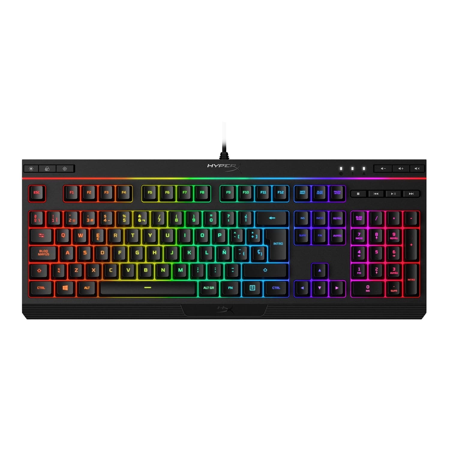 Teclado c/Cable HYPERX Alloy Core RGB LA Negro · HyperX