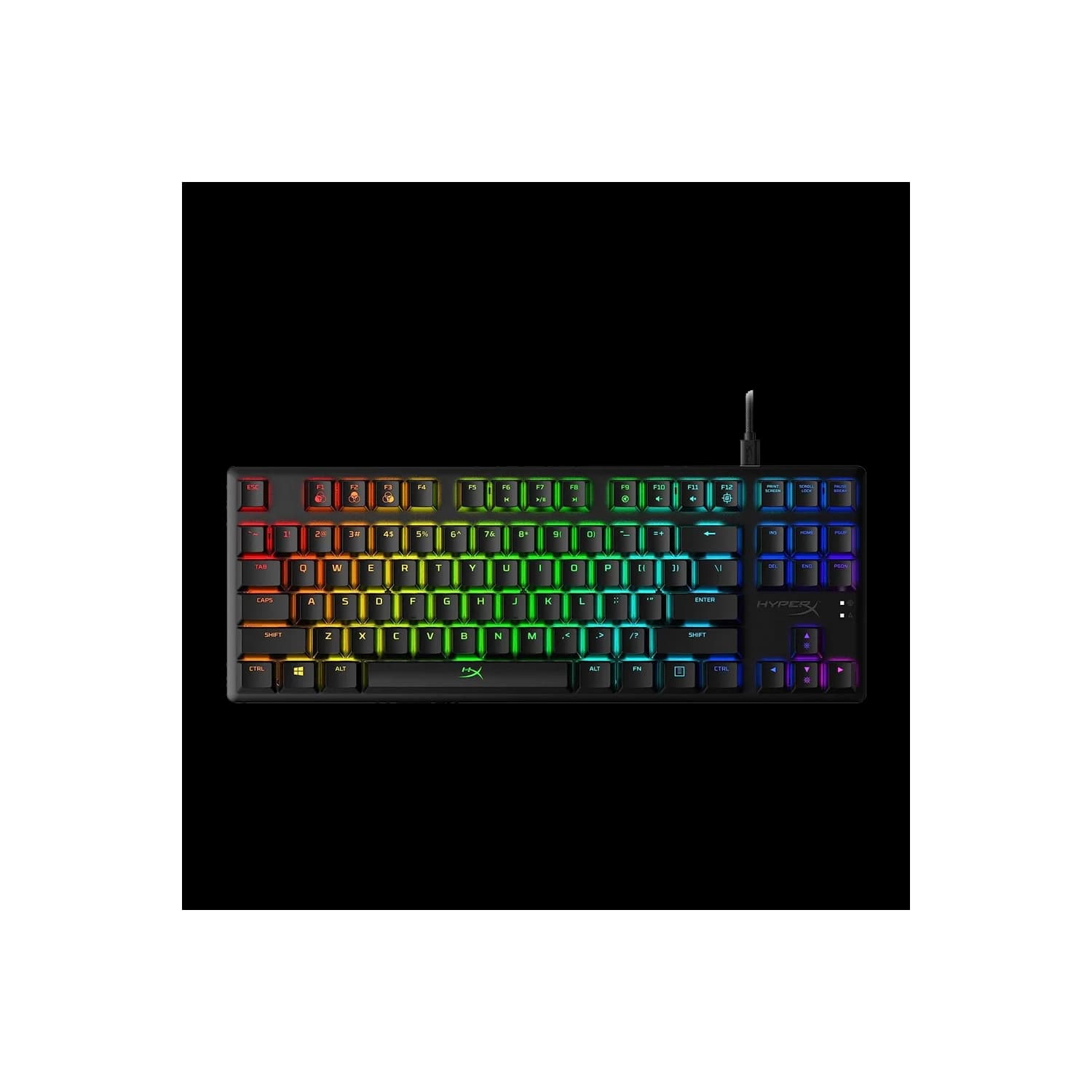 Teclado c/Cable HYPERX Alloy Origins Core Red US Negro · HyperX