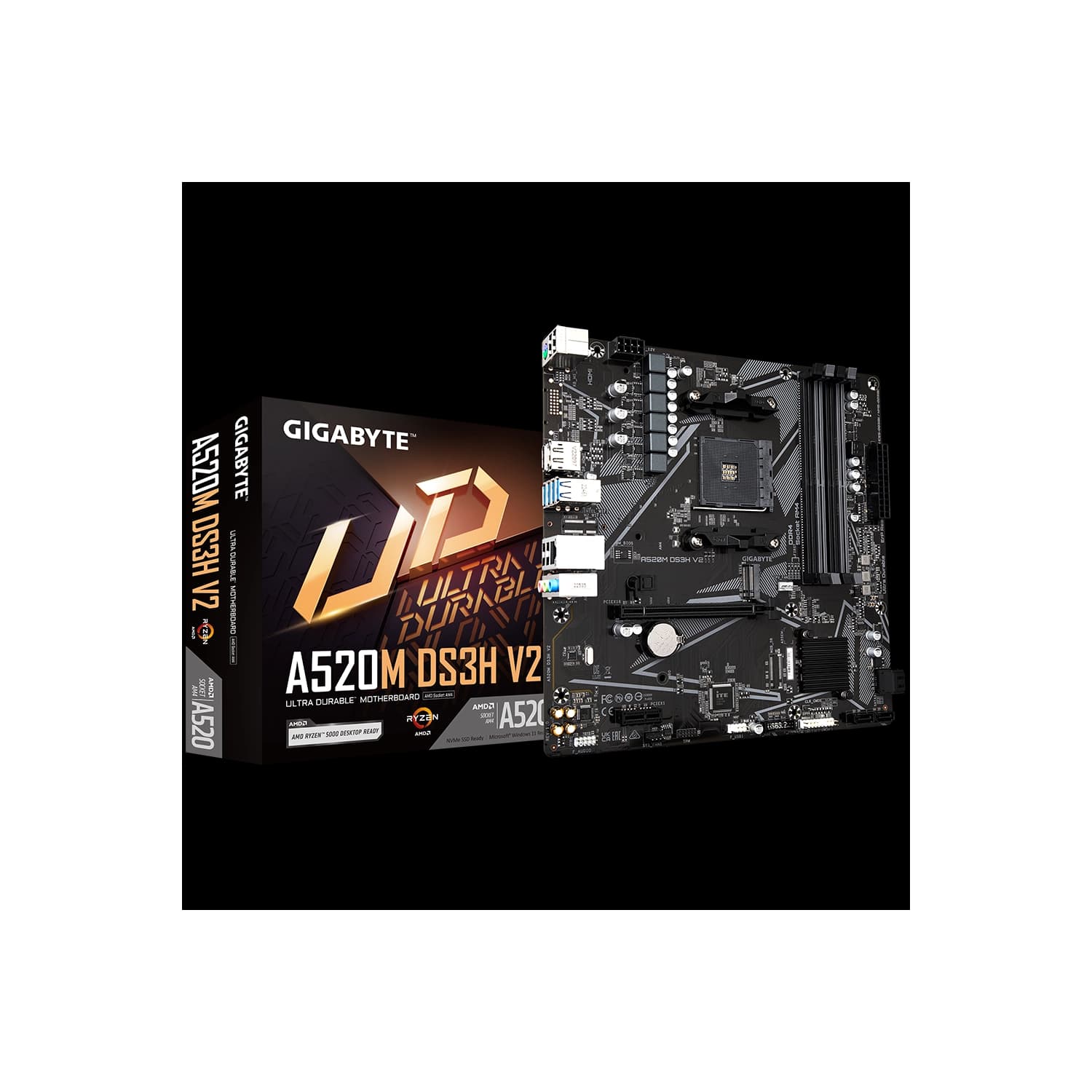 Motherboard GIGABYTE A520M DS3H V2 AM4 DDR4 · Gigabyte · AMD AM4