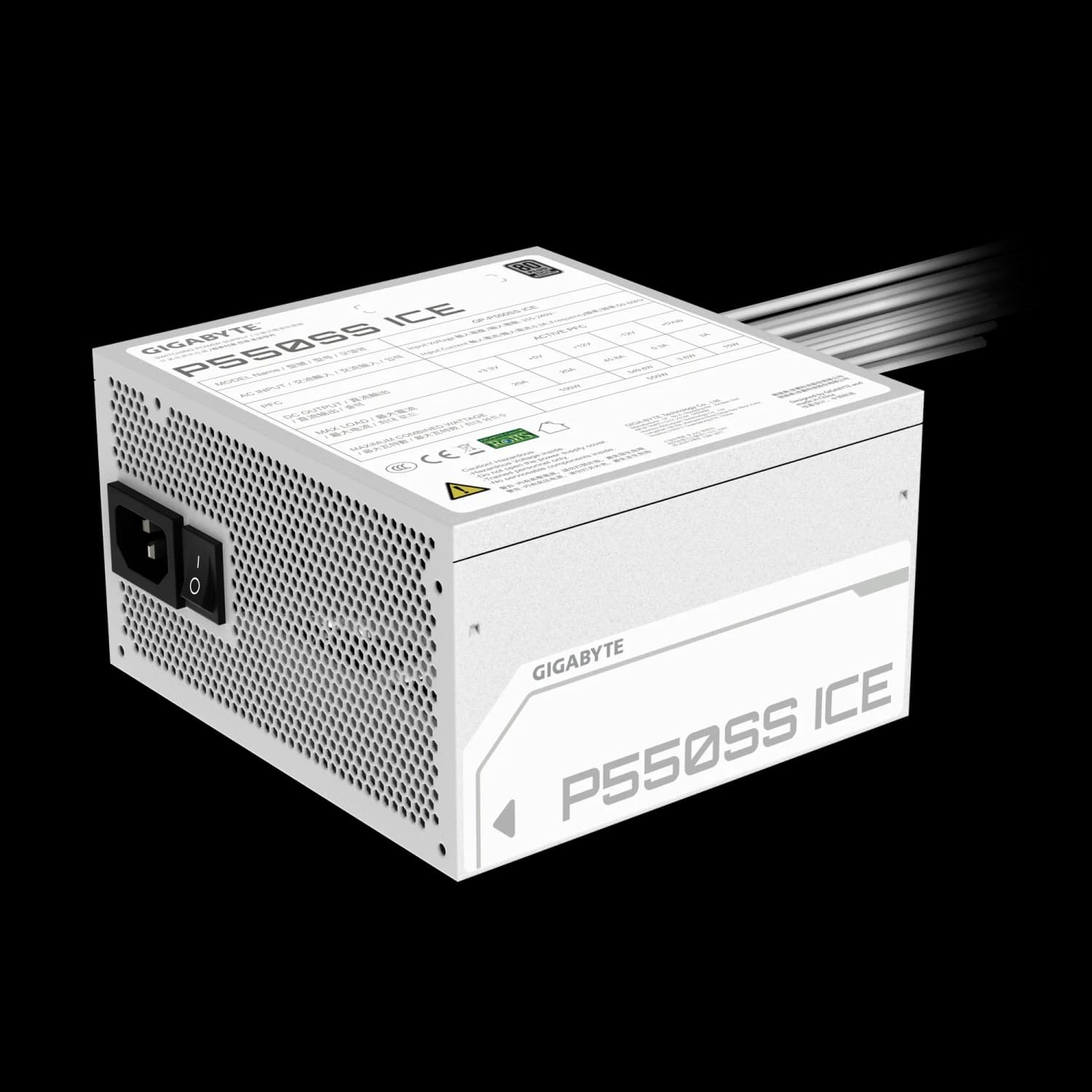 Fuente GIGABYTE P550S 550W 80 PLUS Silver Blanca · Gigabyte · 80+ Otro