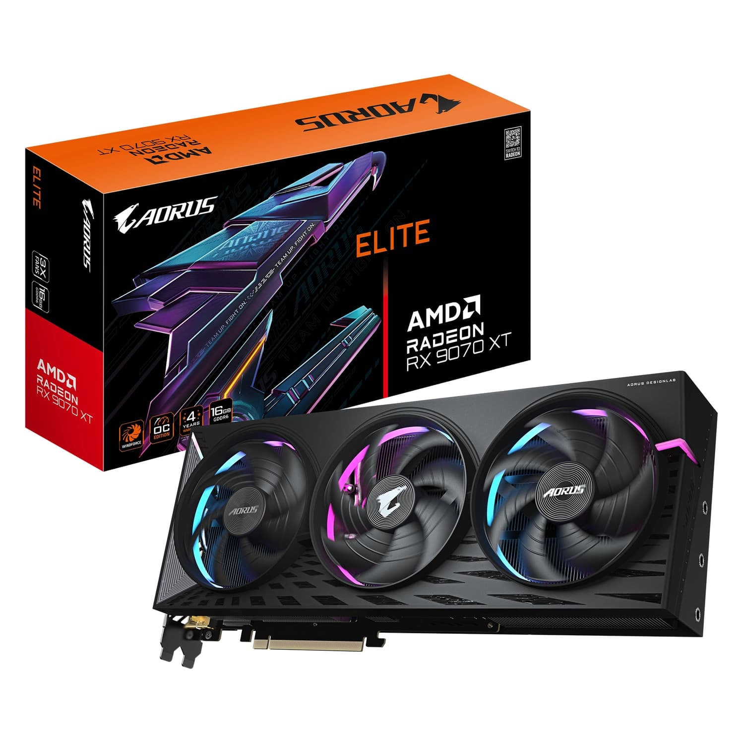 Placa de Video GIGABYTE AMD Radeon RX 9070 XT ELITE 16GB · Gigabyte · AMD Radeon RX