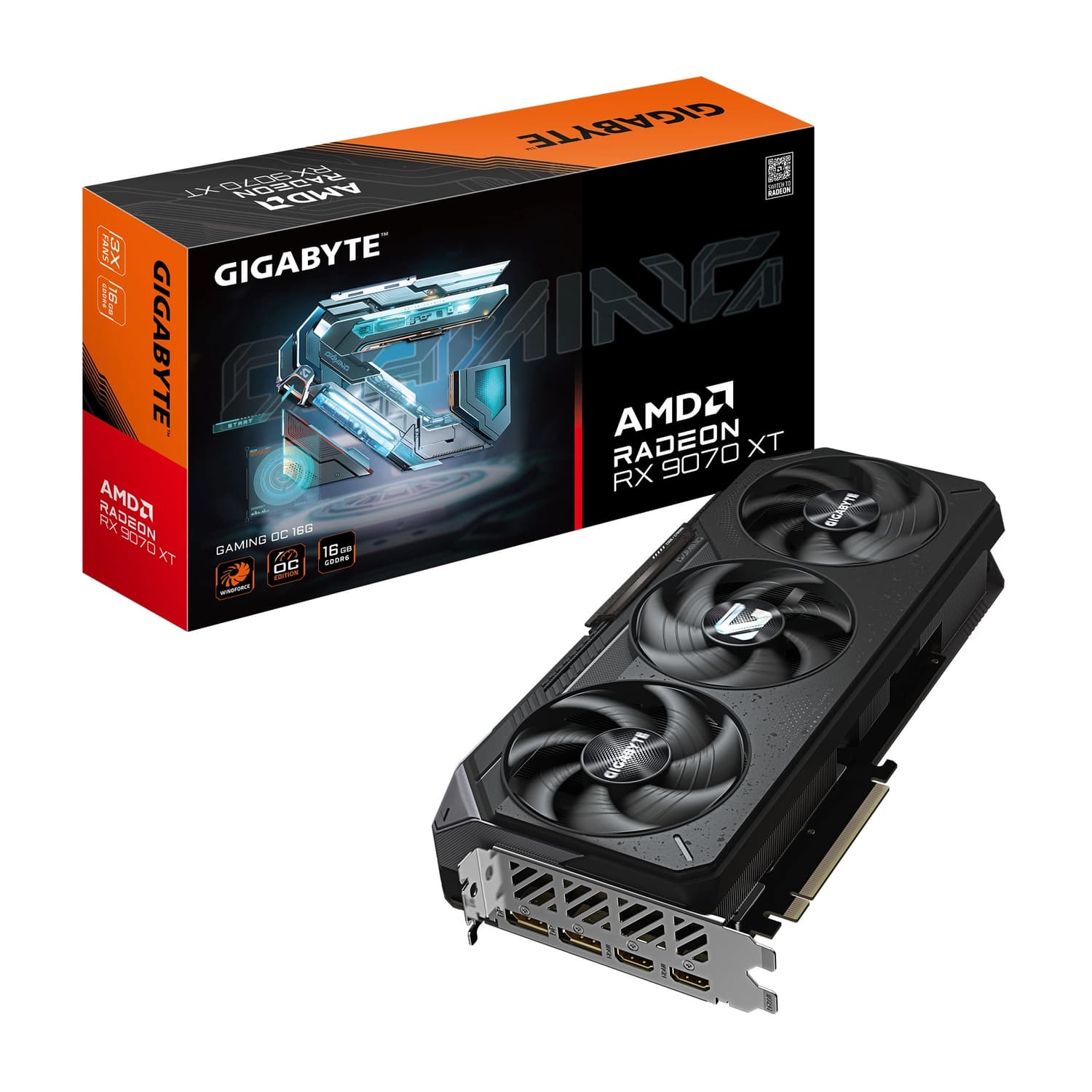 Placa de Video GIGABYTE AMD Radeon RX 9070 XT GAMING OC 16GB · Gigabyte · AMD Radeon RX