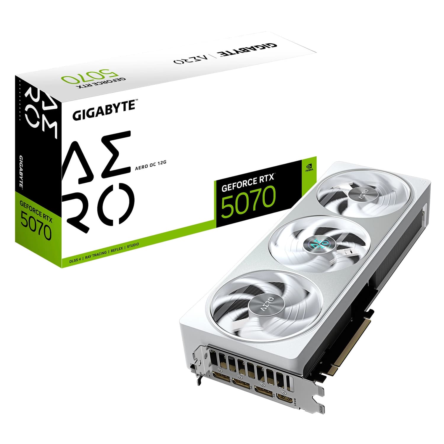 Placa de Video GIGABYTE NVIDIA GeForce RTX 5070 AERO OC 12G · Gigabyte · NVIDIA RTX