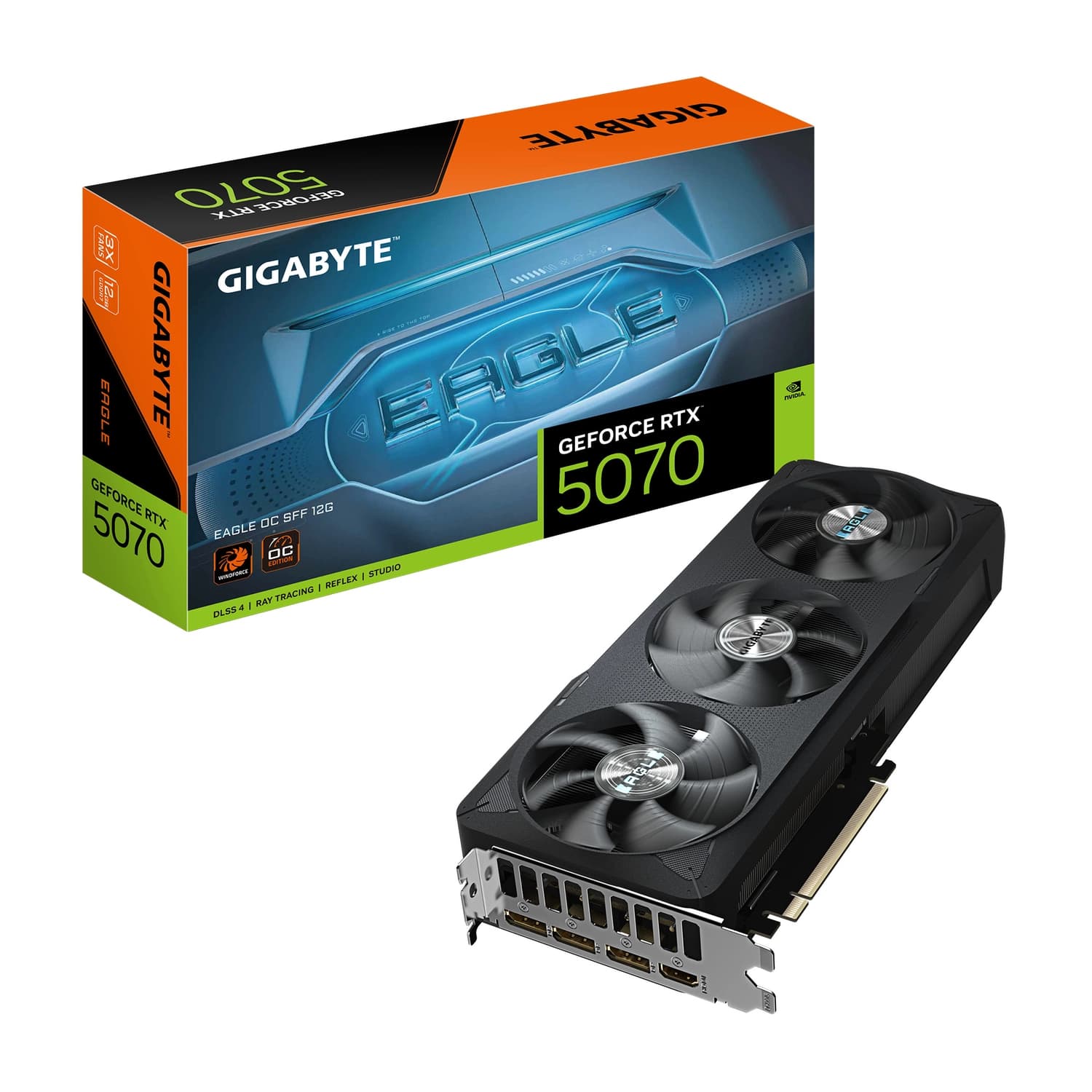 Placa de Video GIGABYTE NVIDIA GeForce RTX 5070 EAGLE OC SFF 12G · Gigabyte · NVIDIA RTX