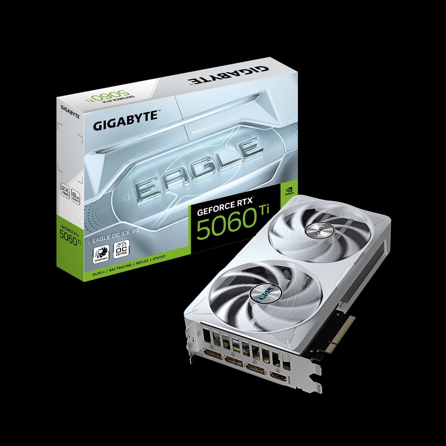 Placa de Video GIGABYTE NVIDIA GeForce RTX 5060 Ti EAGLE OC ICE 8G · Gigabyte · NVIDIA RTX