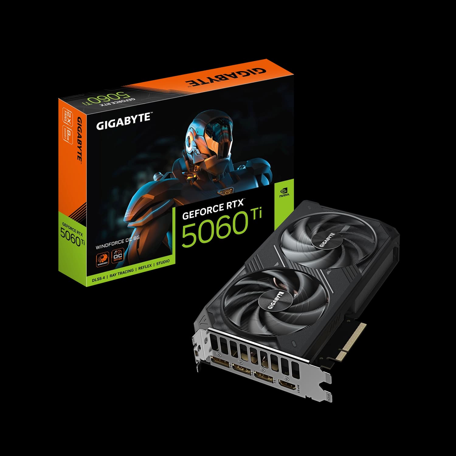 Placa de Video GIGABYTE NVIDIA GeForce RTX 5060 Ti WINDFORCE OC 8G · Gigabyte · NVIDIA RTX