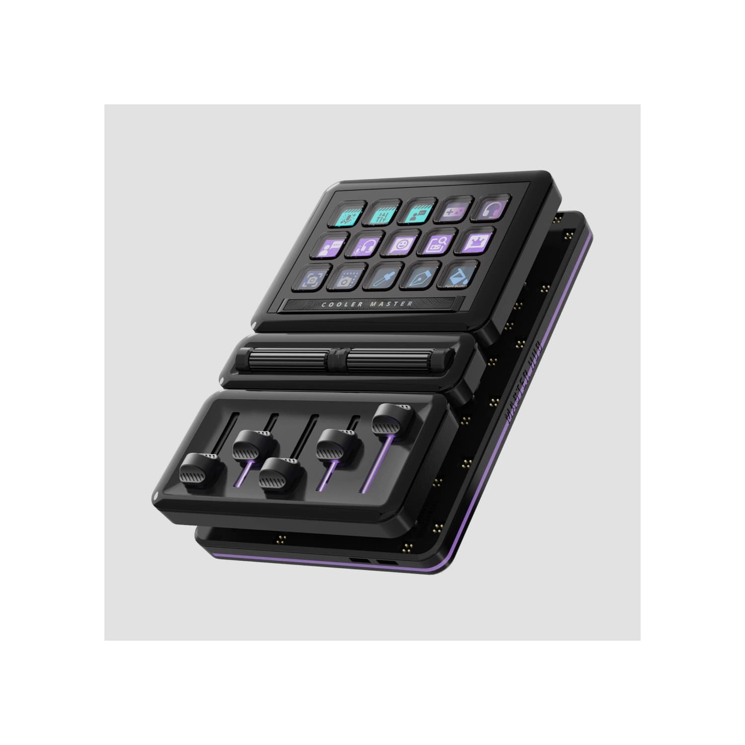 Controlador Streaming Modular Cooler Master MasterHUB Stream Kit 15 Teclas Faders y Rollers USB · CoolerMaster