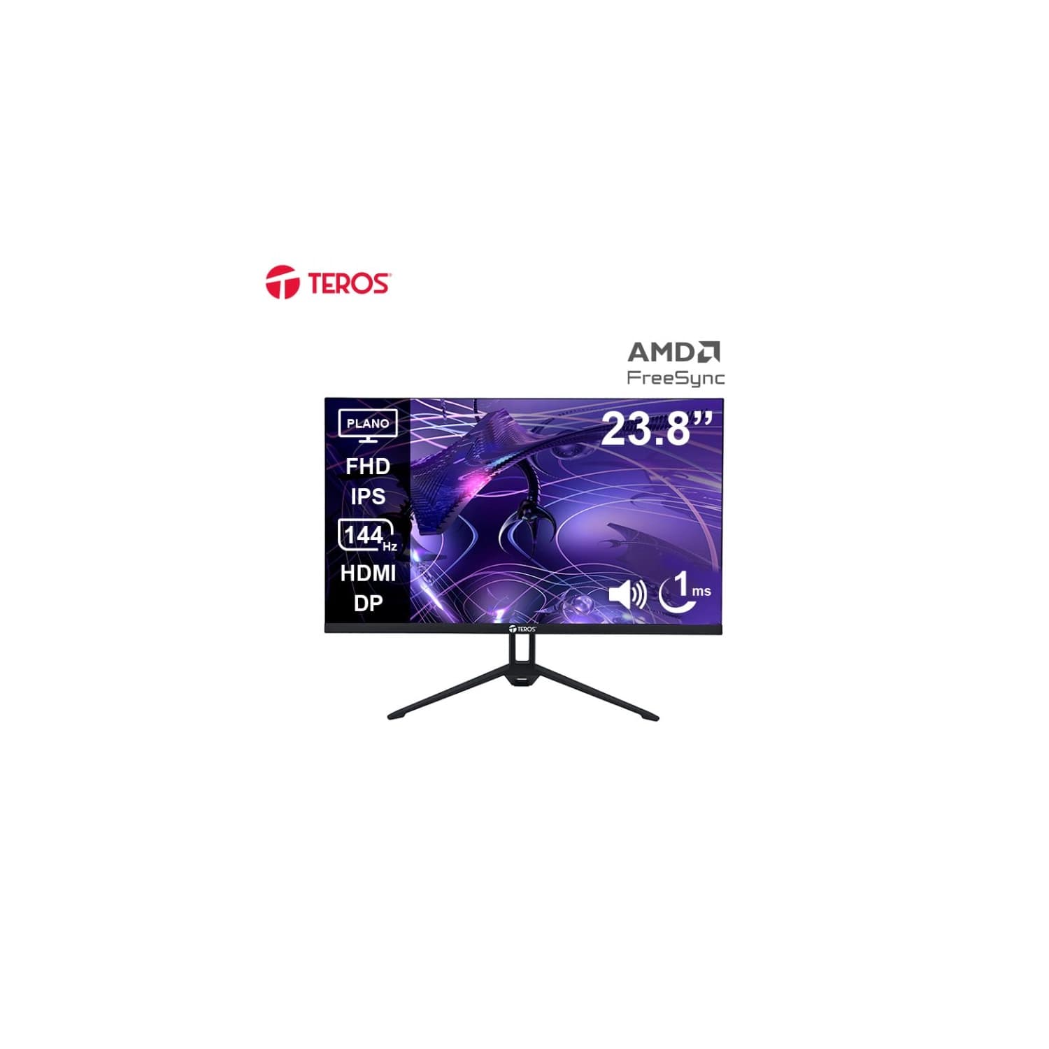 Monitor Teros TE-2417S Gaming 23,8" Plano IPS FHD (1920X1080) 144Hz 1ms Ficha USA · Teros