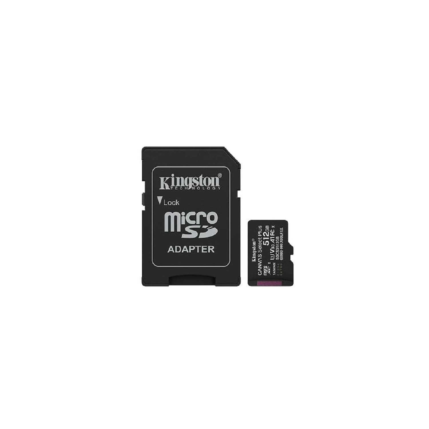 Tarjeta de Memoria KINGSTON Canvas Select Plus MicroSDXC 512GB Gen3 A1 150MB/s c/adaptador · Kingston · General