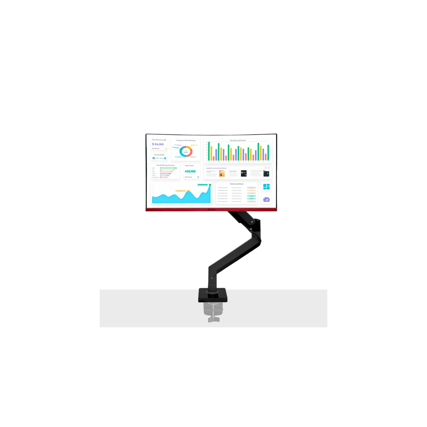 Soporte Monitor Teros TE-7113 Brazo articulado 22" a 35" · Teros · General
