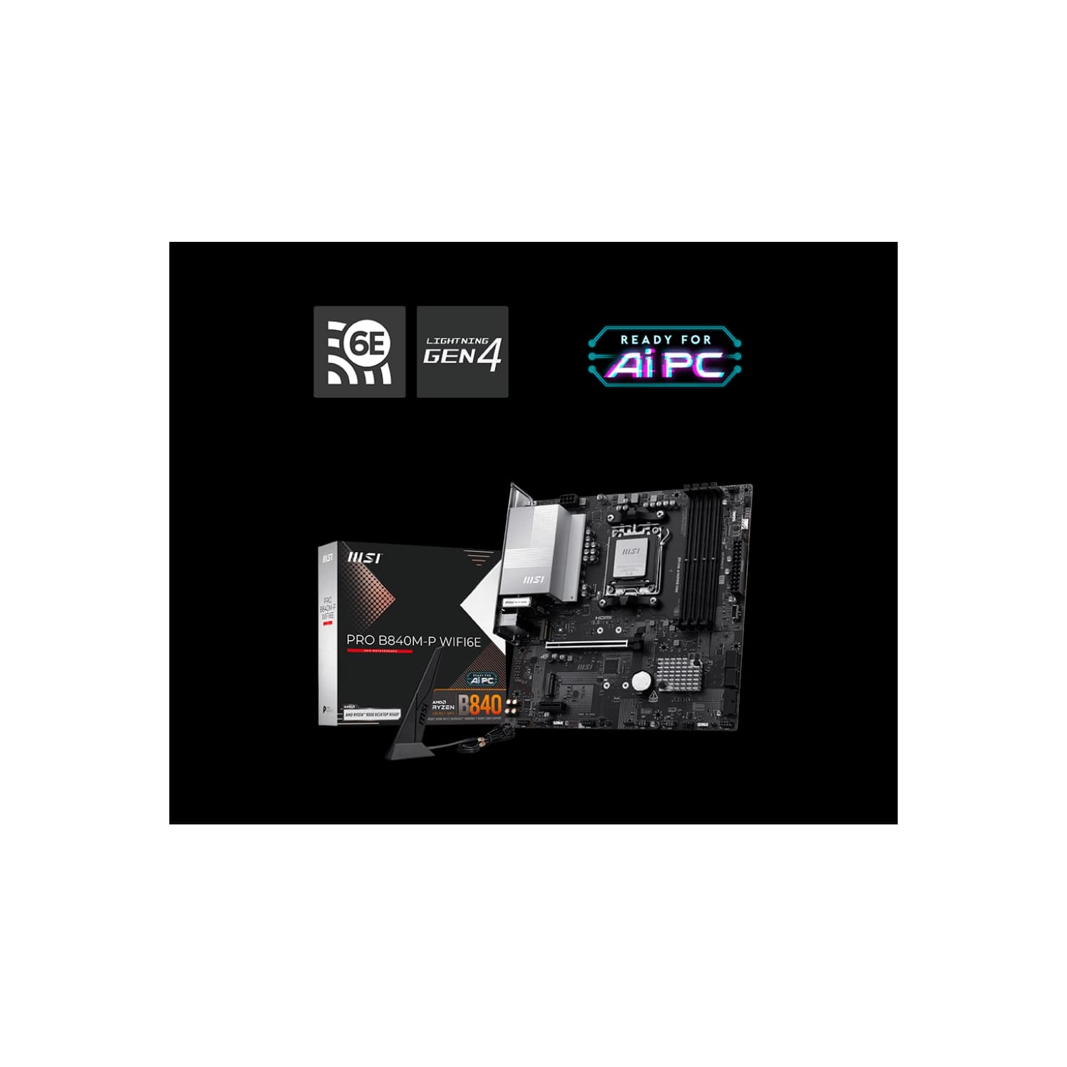 Motherboard MSI PRO B840M-P WIFI6E AM5 DDR5 · MSI · AMD AM5